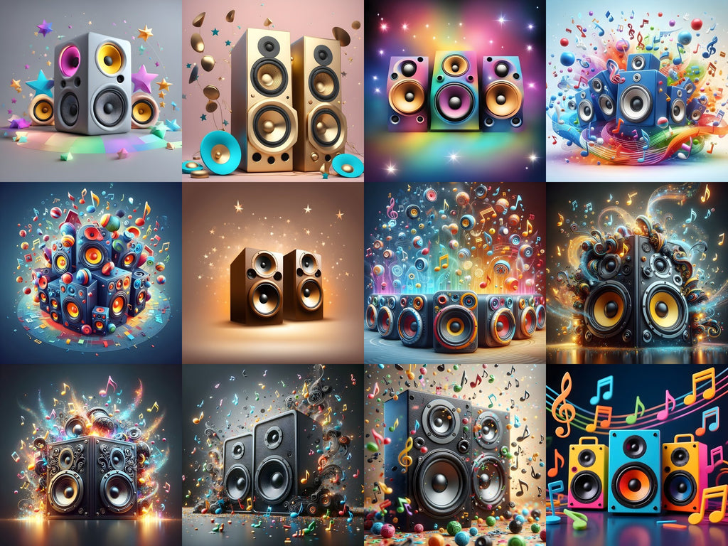 Starlight & Confetti Speakers Art — 12 Printable Prints