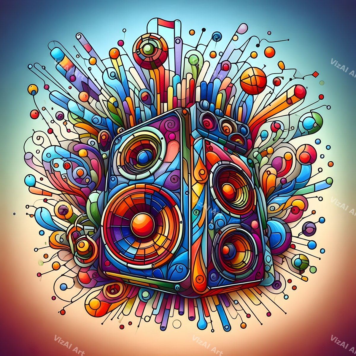 Crystal & Stained Glass Speakers Art — print 2