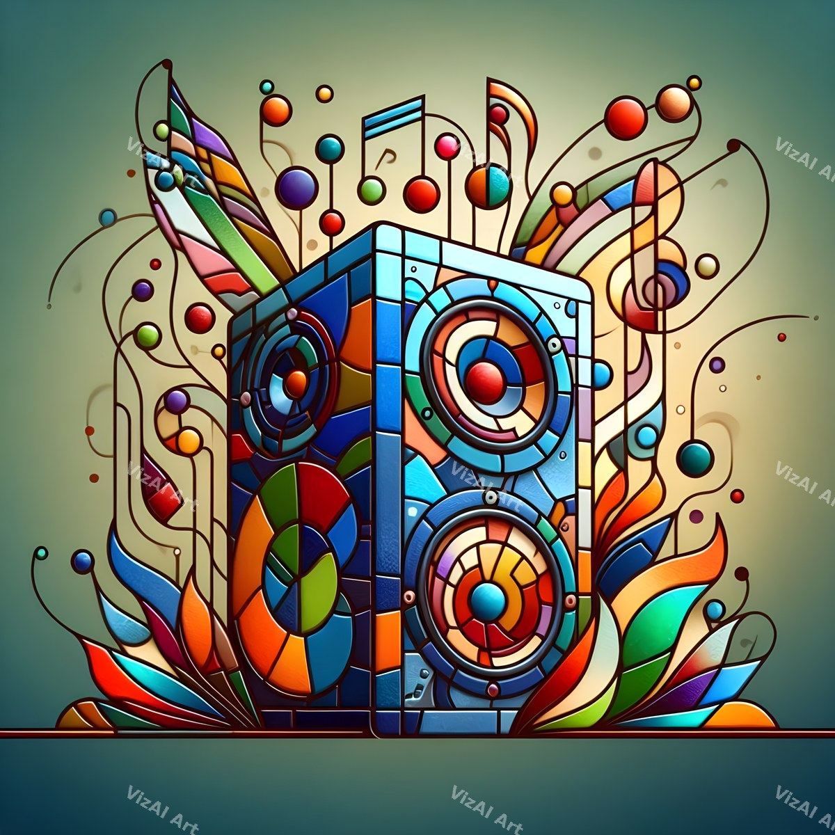 Crystal & Stained Glass Speakers Art — print 3