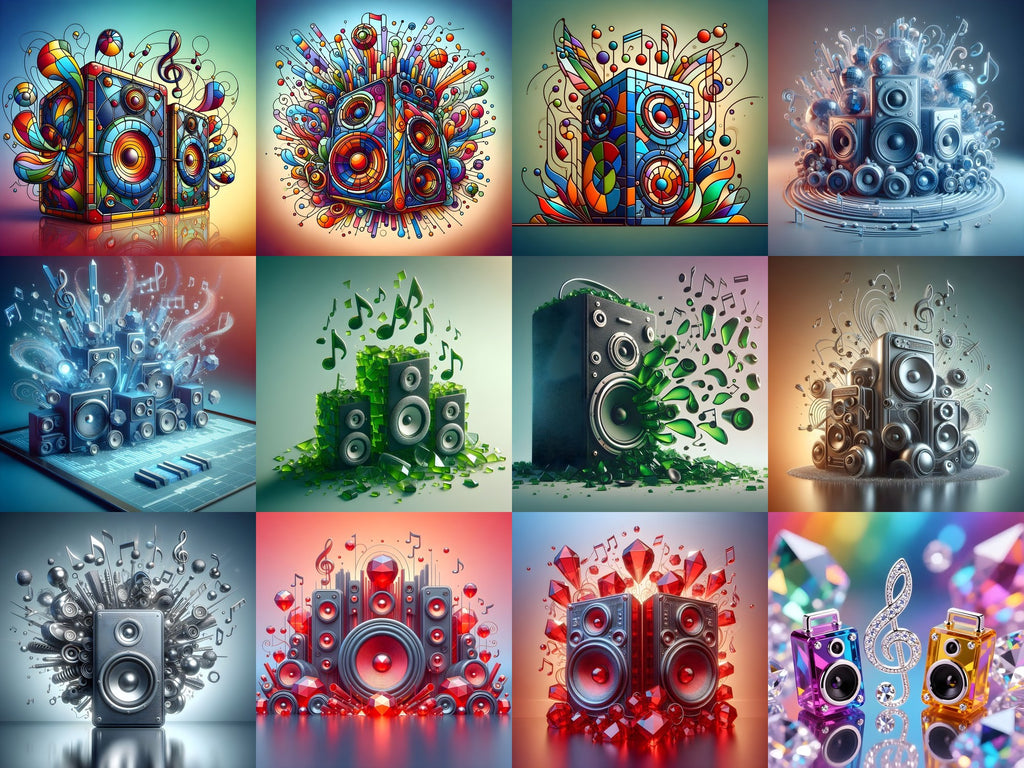 Crystal & Stained Glass Speakers Art — 12 Printable Prints