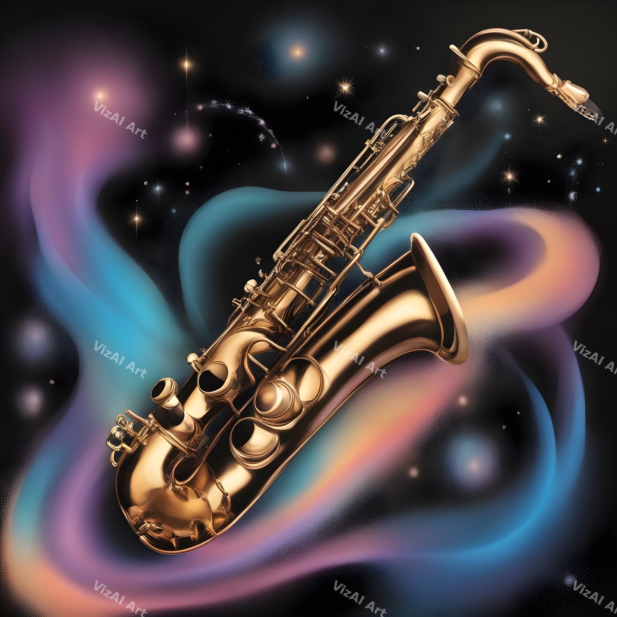 Vintage & Nature Saxophone Art — print 3