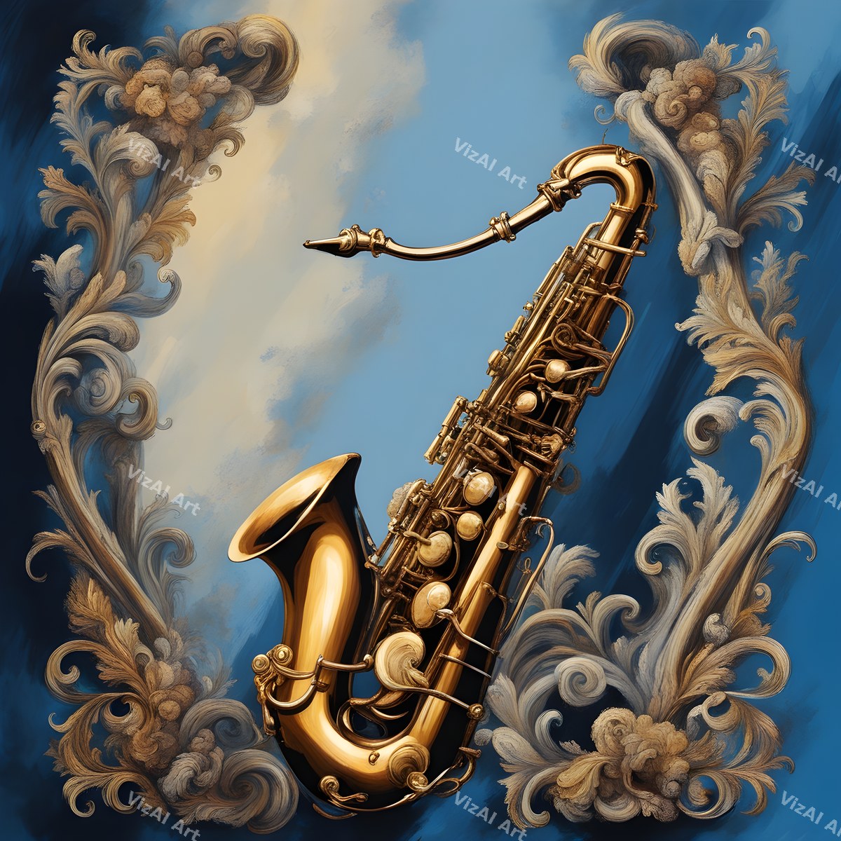 Vintage & Nature Saxophone Art — print 5