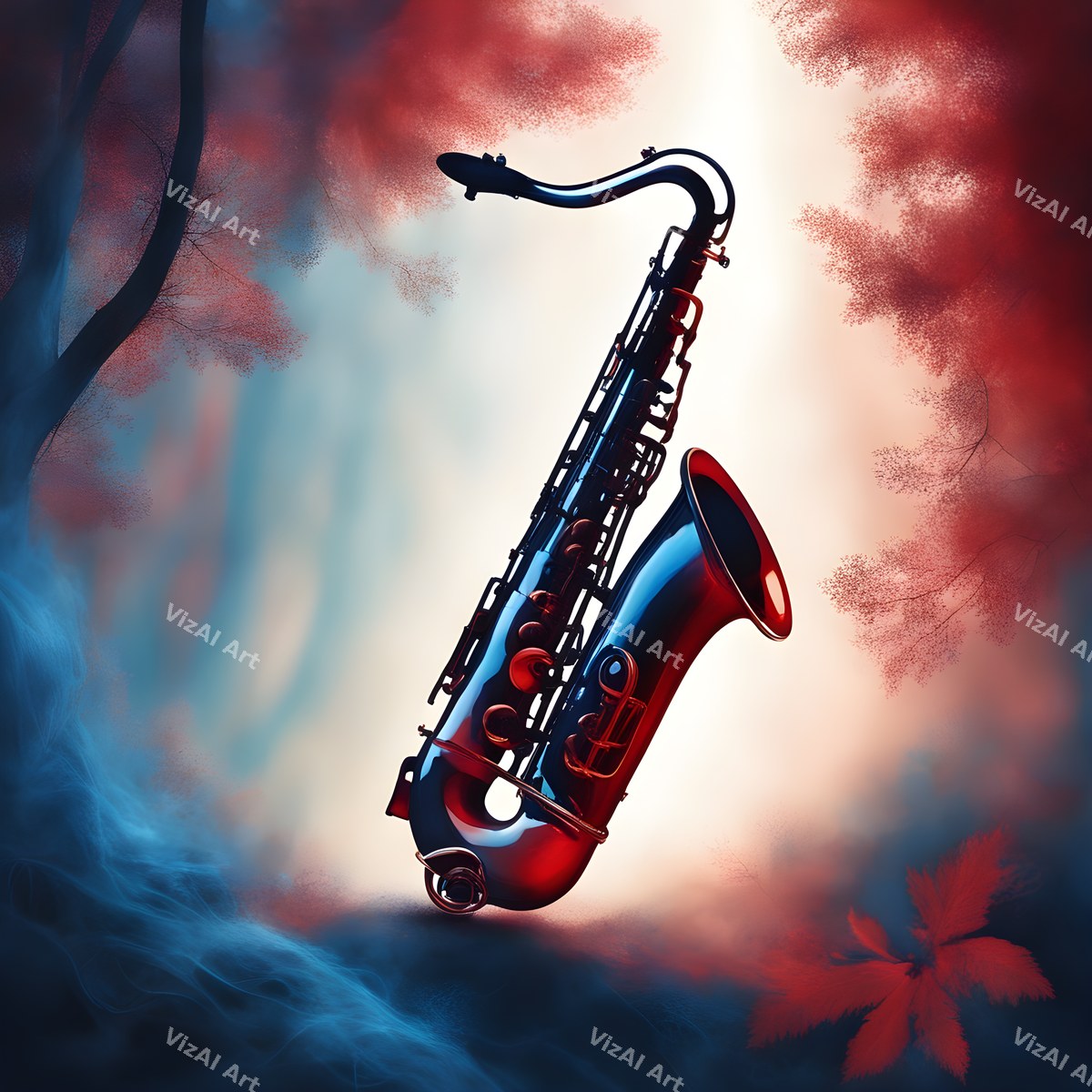 Vintage & Nature Saxophone Art — print 9