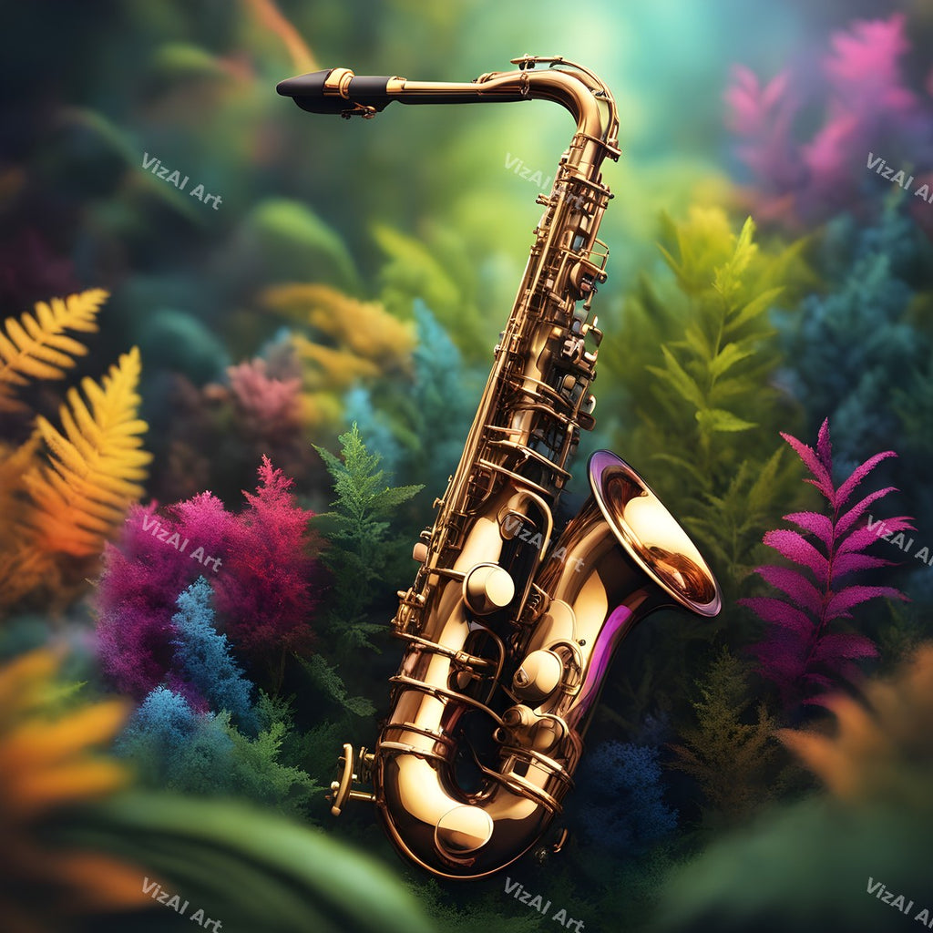 Vintage & Nature Saxophone Art — print 11