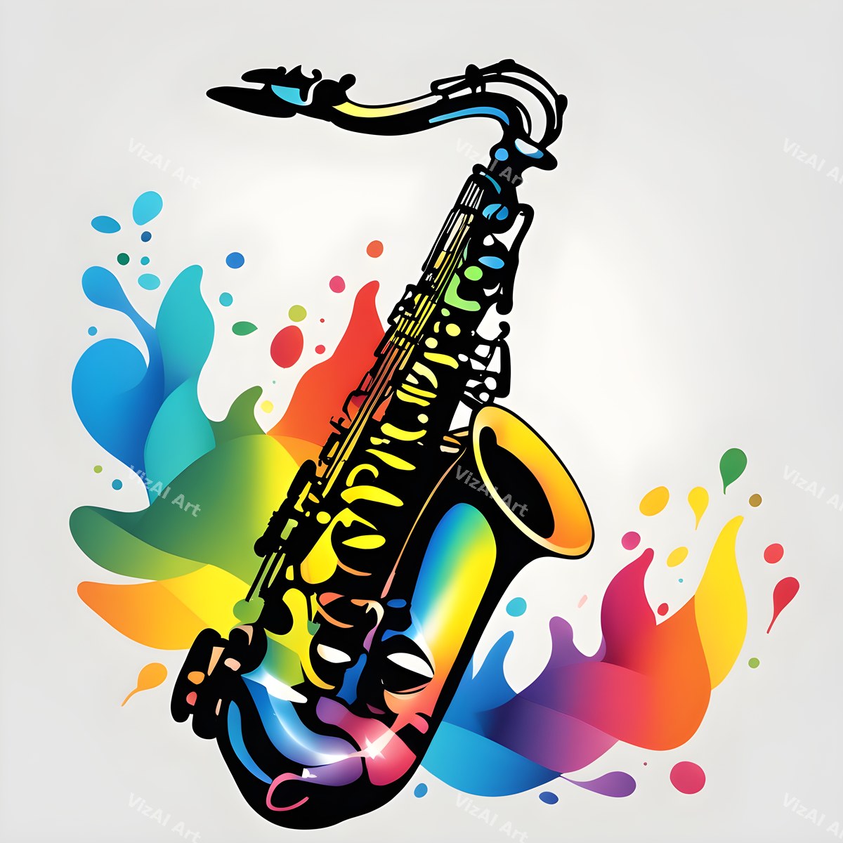 Paint Splash Saxophone Art — print 1