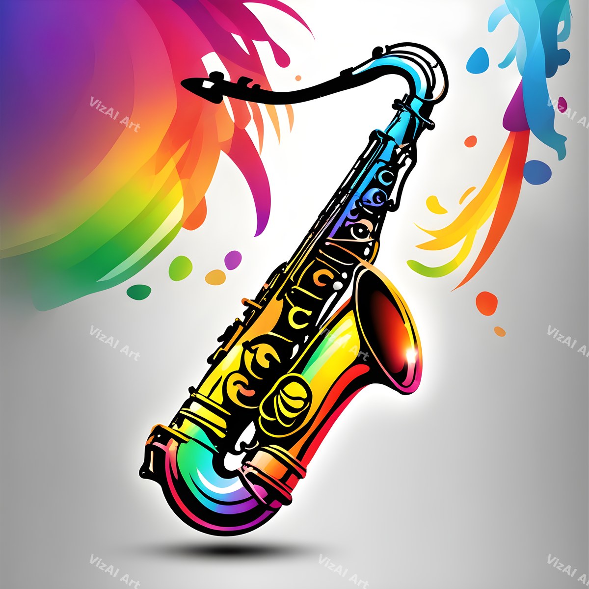 Paint Splash Saxophone Art — print 2
