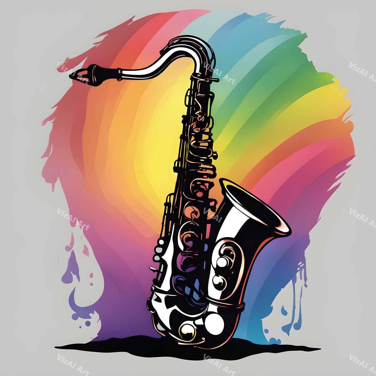 Paint Splash Saxophone Art — print 5