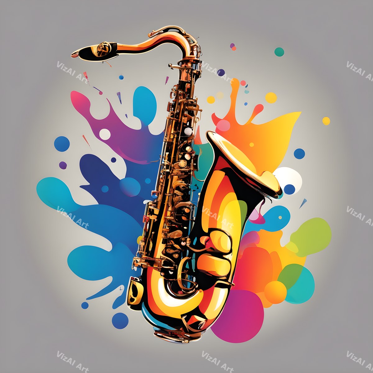 Paint Splash Saxophone Art — print 12