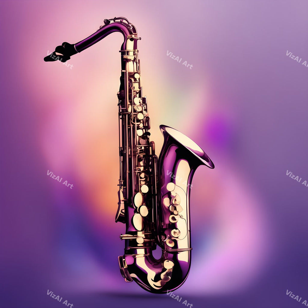 Dreamy Colour Wash Saxophone Art — print 2