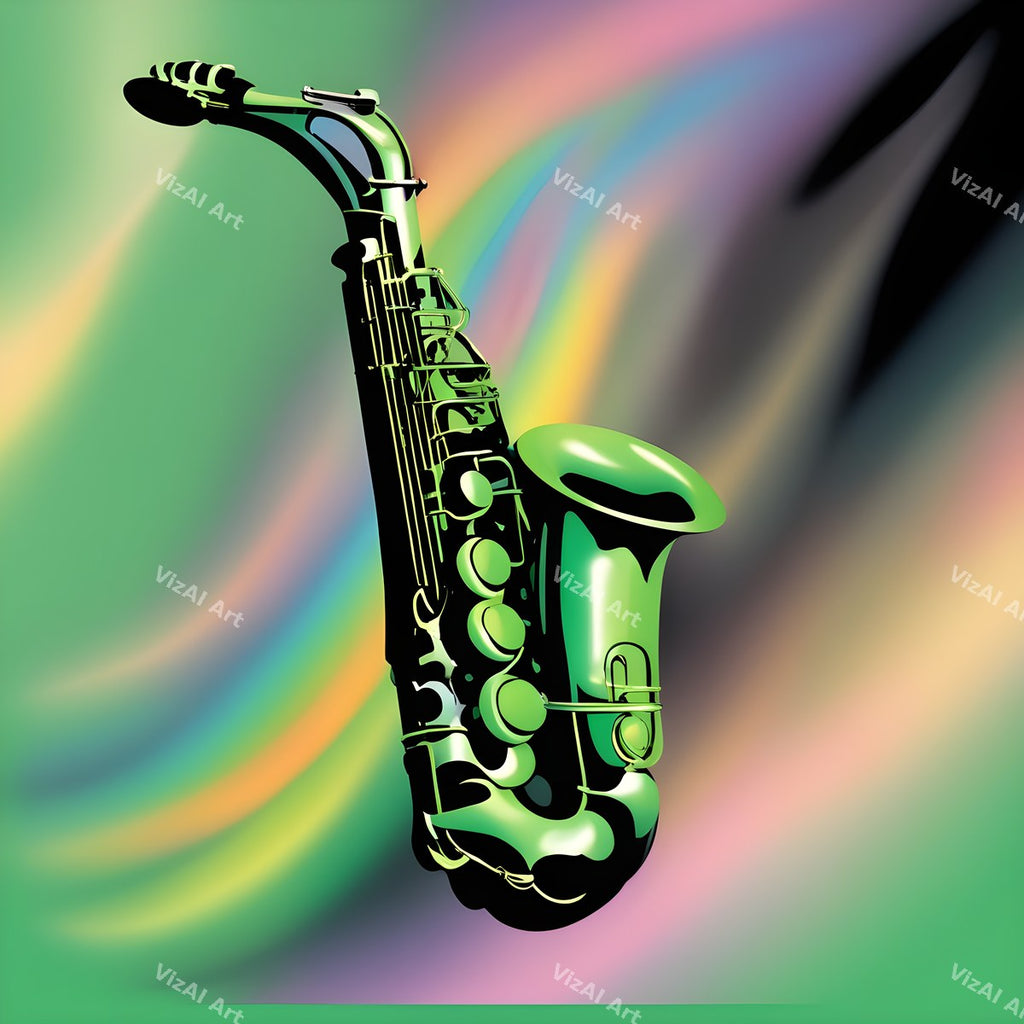 Dreamy Colour Wash Saxophone Art — print 5