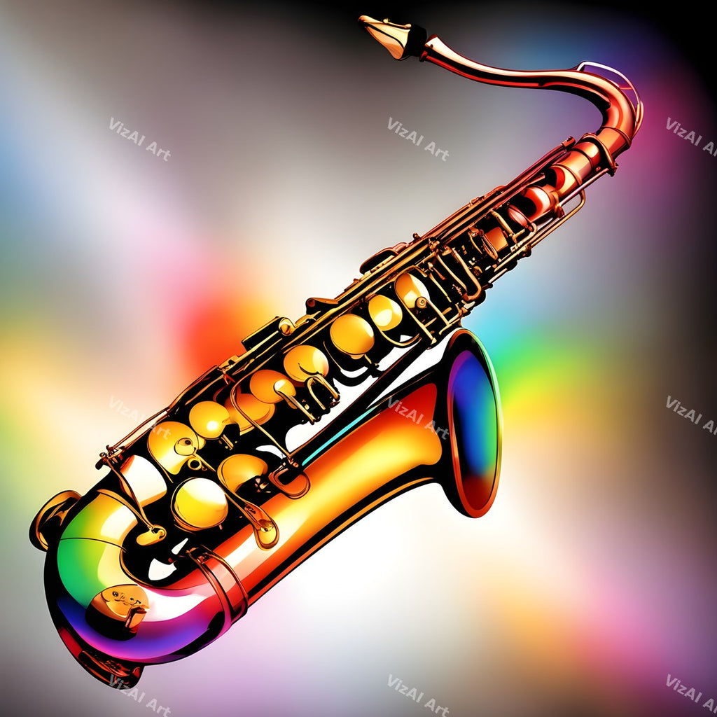 Dreamy Colour Wash Saxophone Art — print 6