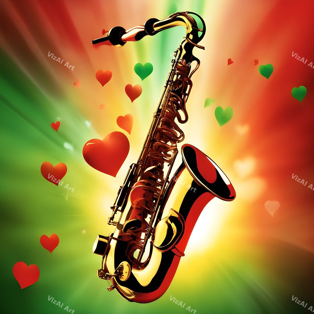 Dreamy Colour Wash Saxophone Art — print 8