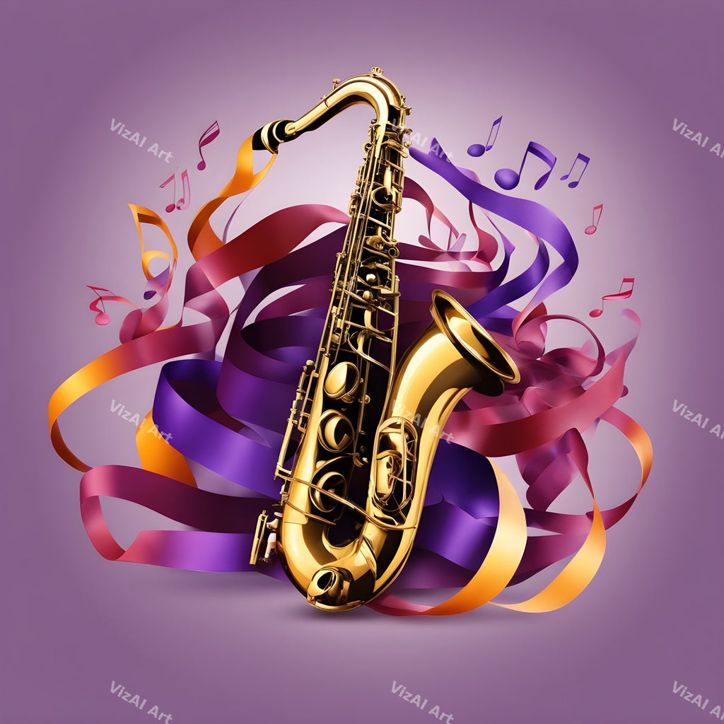 Dreamy Colour Wash Saxophone Art — print 11