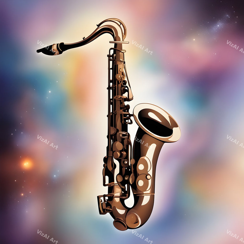 Neon Glow Saxophone Art — print 2