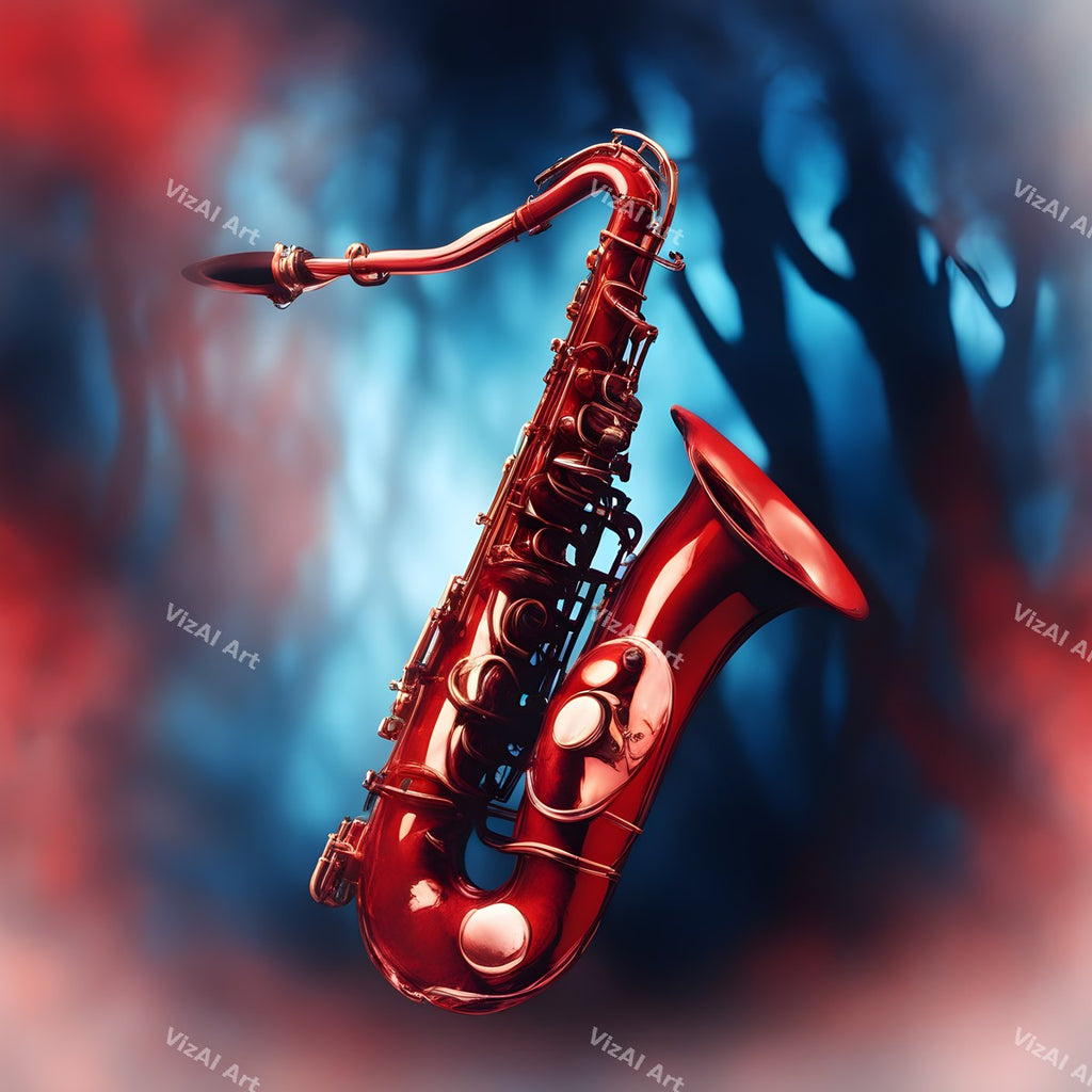 Neon Glow Saxophone Art — print 5