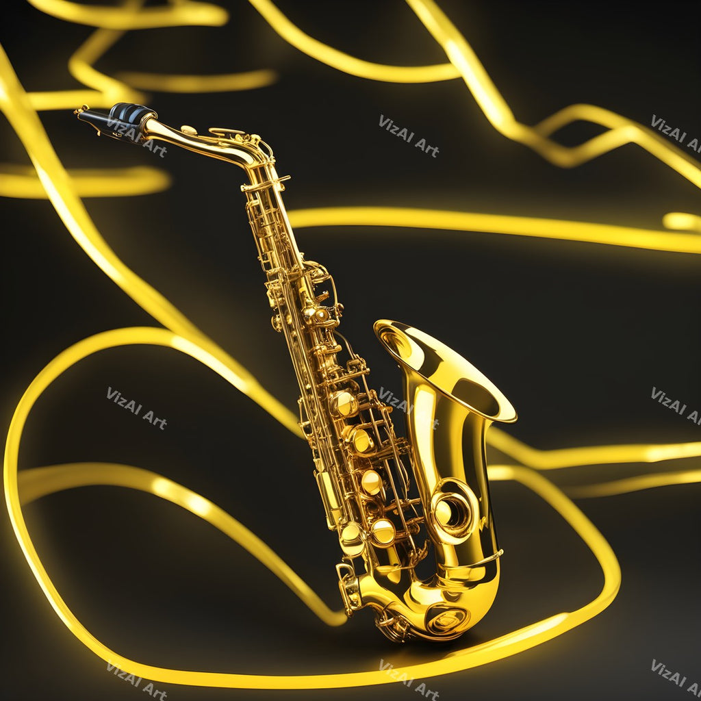 Neon Glow Saxophone Art — print 8