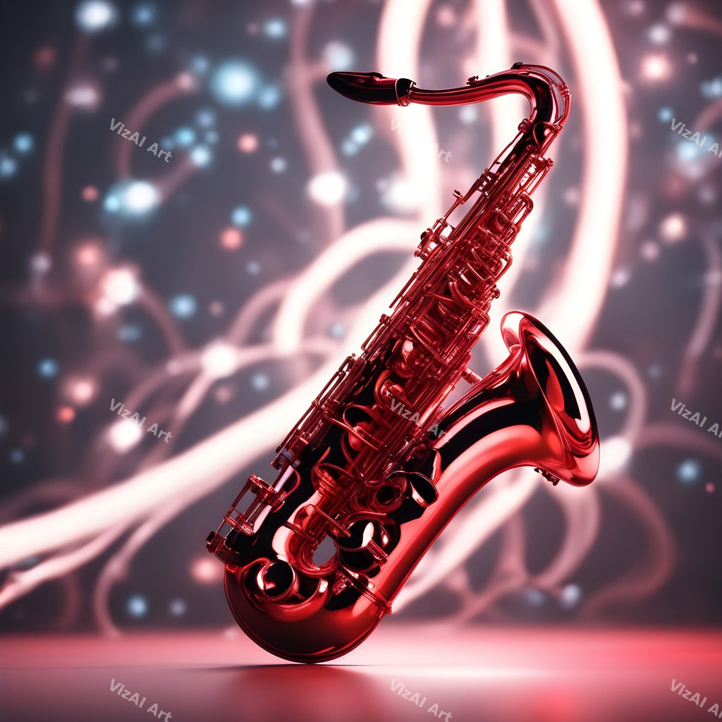 Neon Glow Saxophone Art — print 9