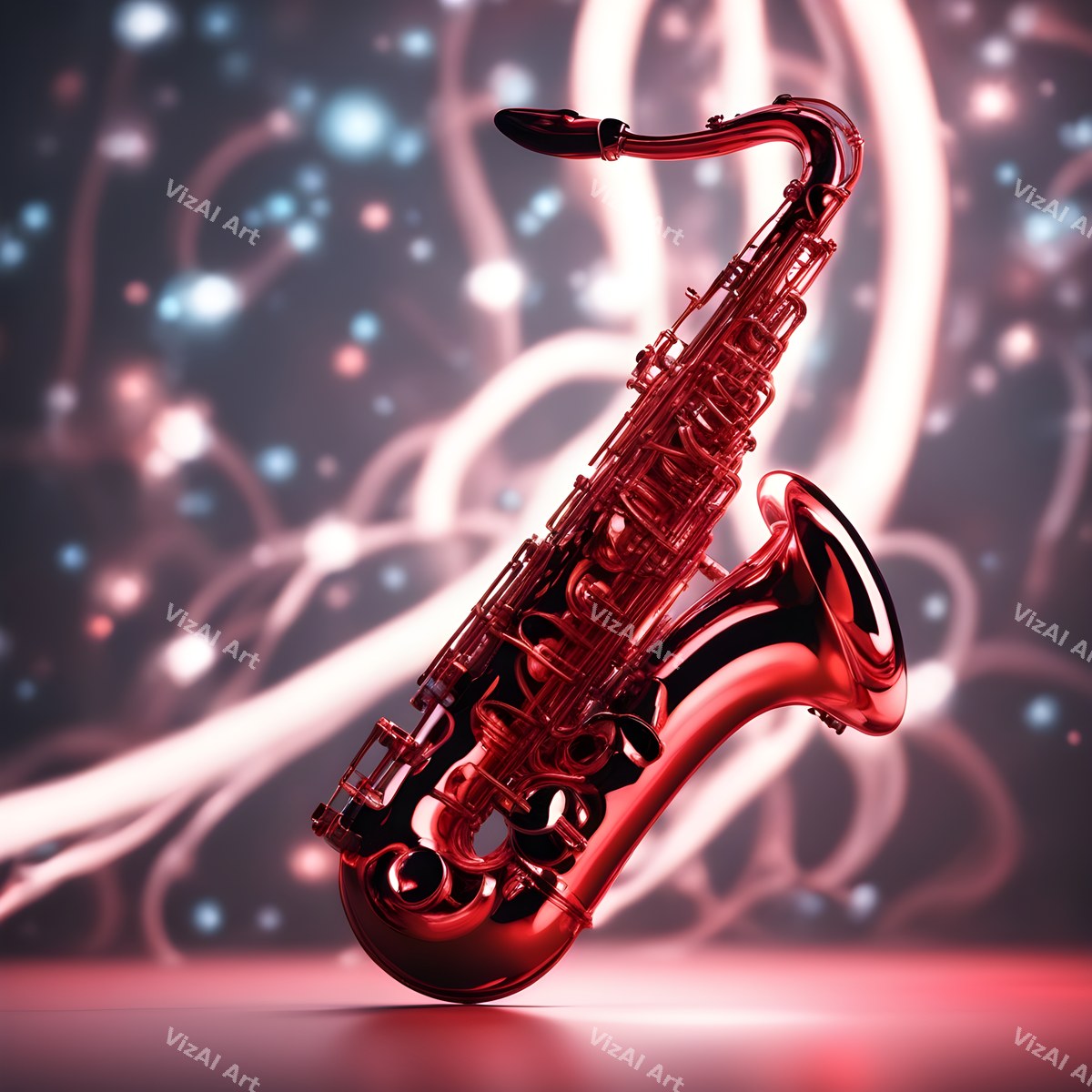 Neon Glow Saxophone Art — print 9