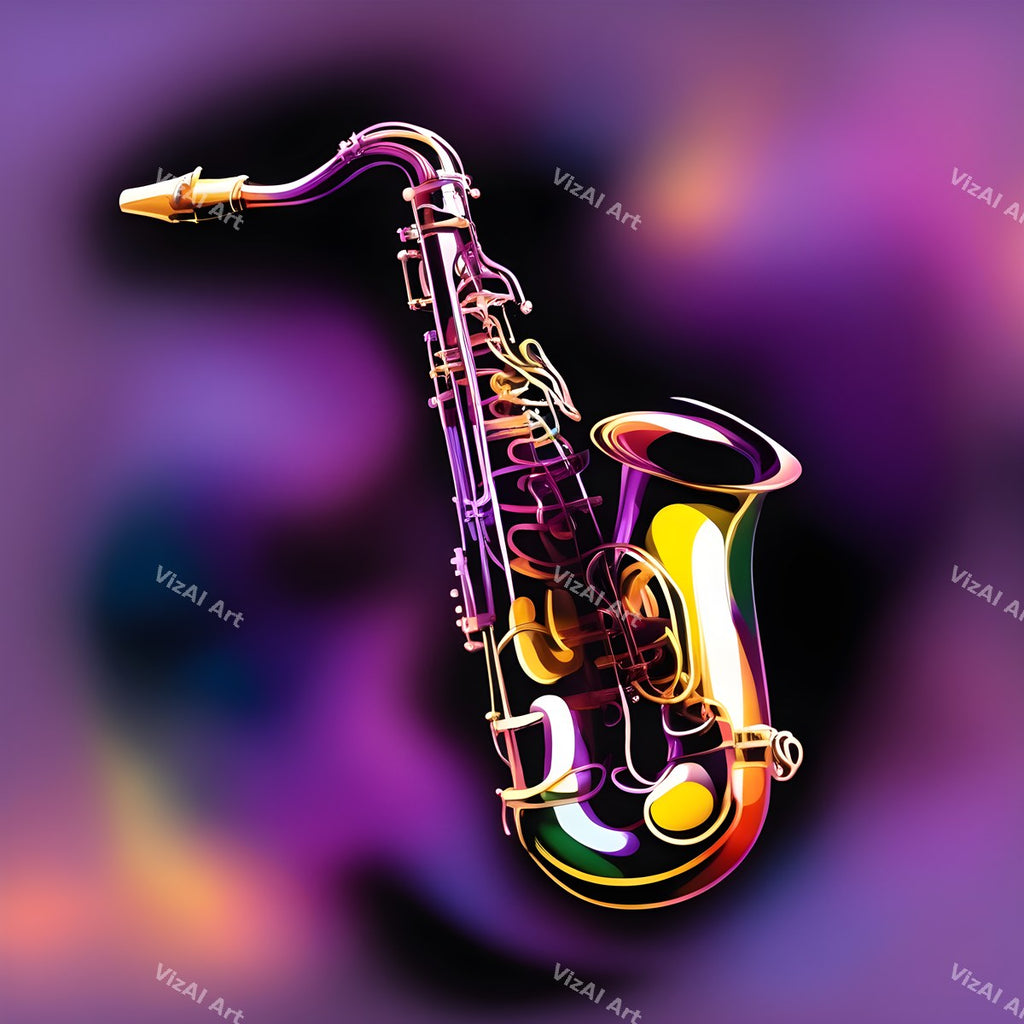 Neon Glow Saxophone Art — print 11