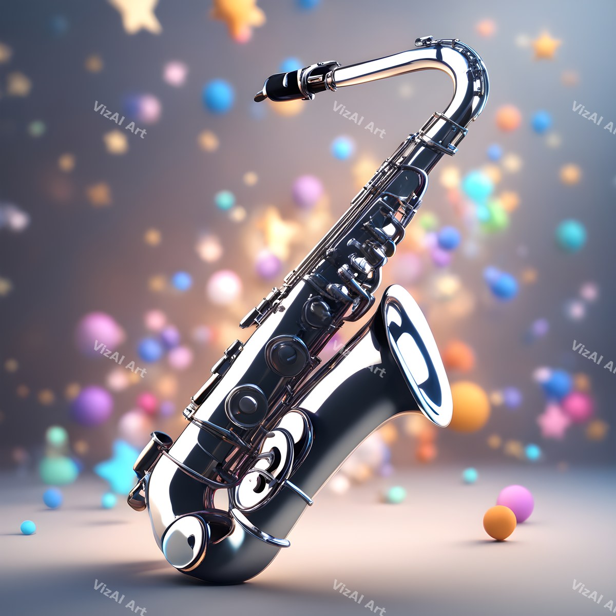 Neon Glow Saxophone Art — print 12