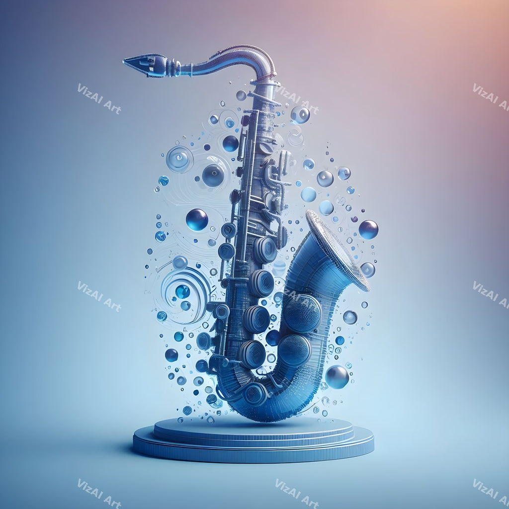 Crystal & Butterfly Saxophone Art — print 2