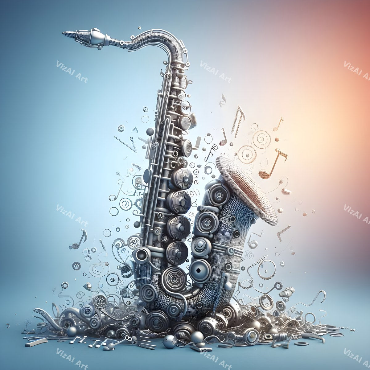 Crystal & Butterfly Saxophone Art — print 6