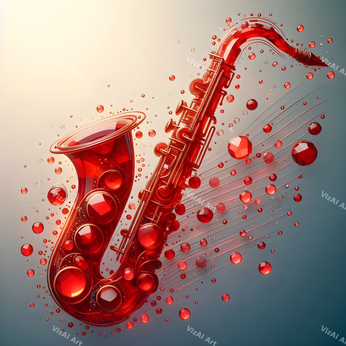 Crystal & Butterfly Saxophone Art — print 9