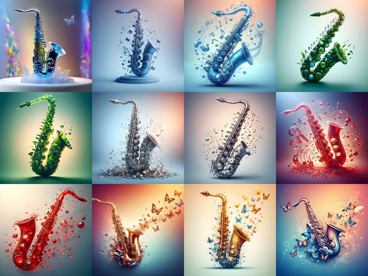 Crystal & Butterfly Saxophone Art — Choose Your Print