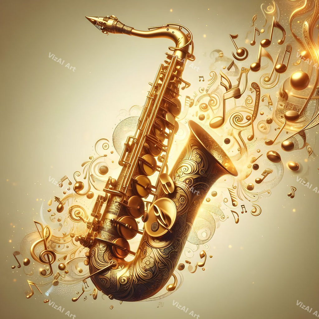 Ornate & Patterned Saxophone Art — print 3