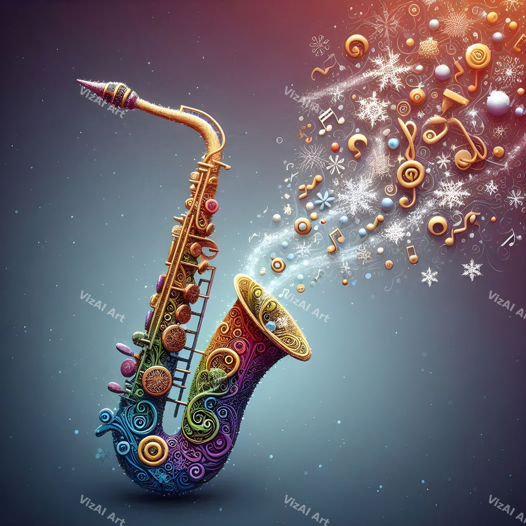Ornate & Patterned Saxophone Art — print 5