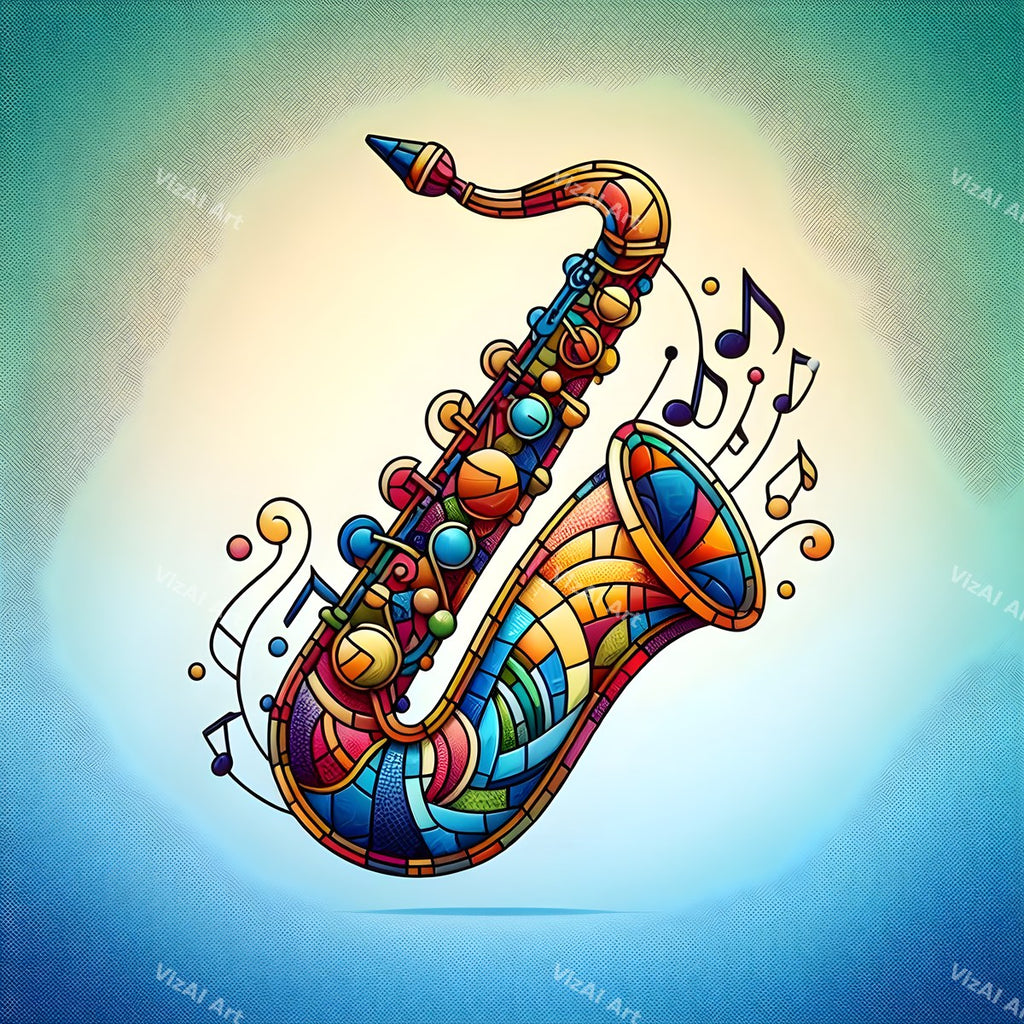 Ornate & Patterned Saxophone Art — print 6