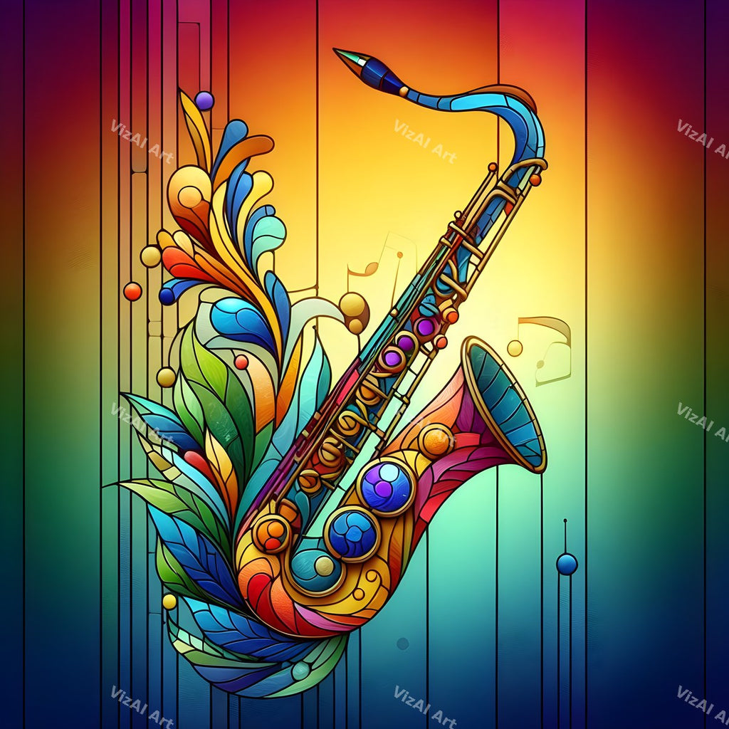 Ornate & Patterned Saxophone Art — print 7
