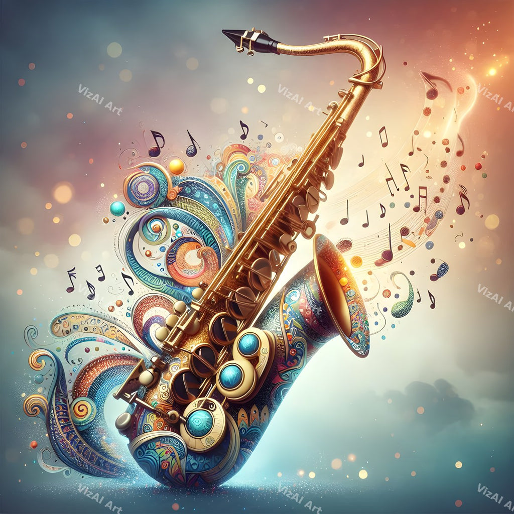 Ornate & Patterned Saxophone Art — print 9