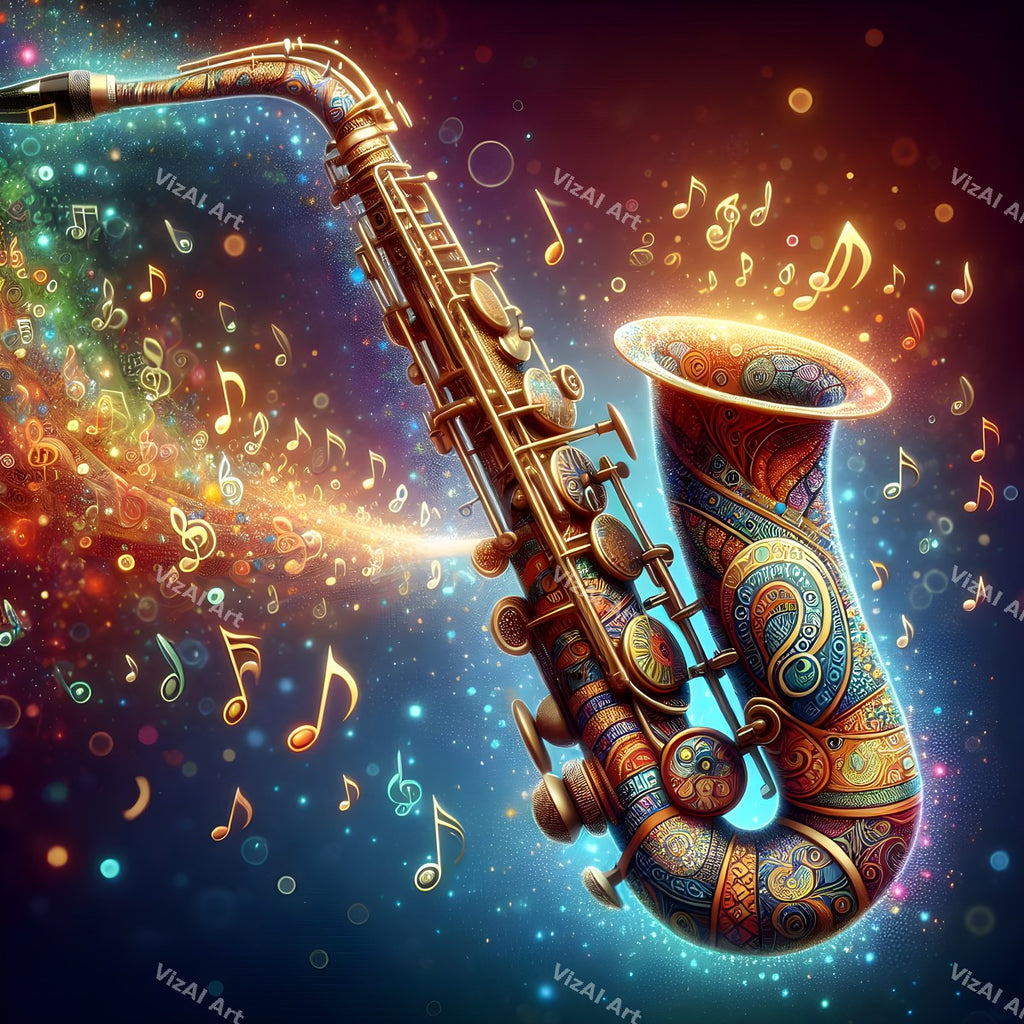 Ornate & Patterned Saxophone Art — print 11