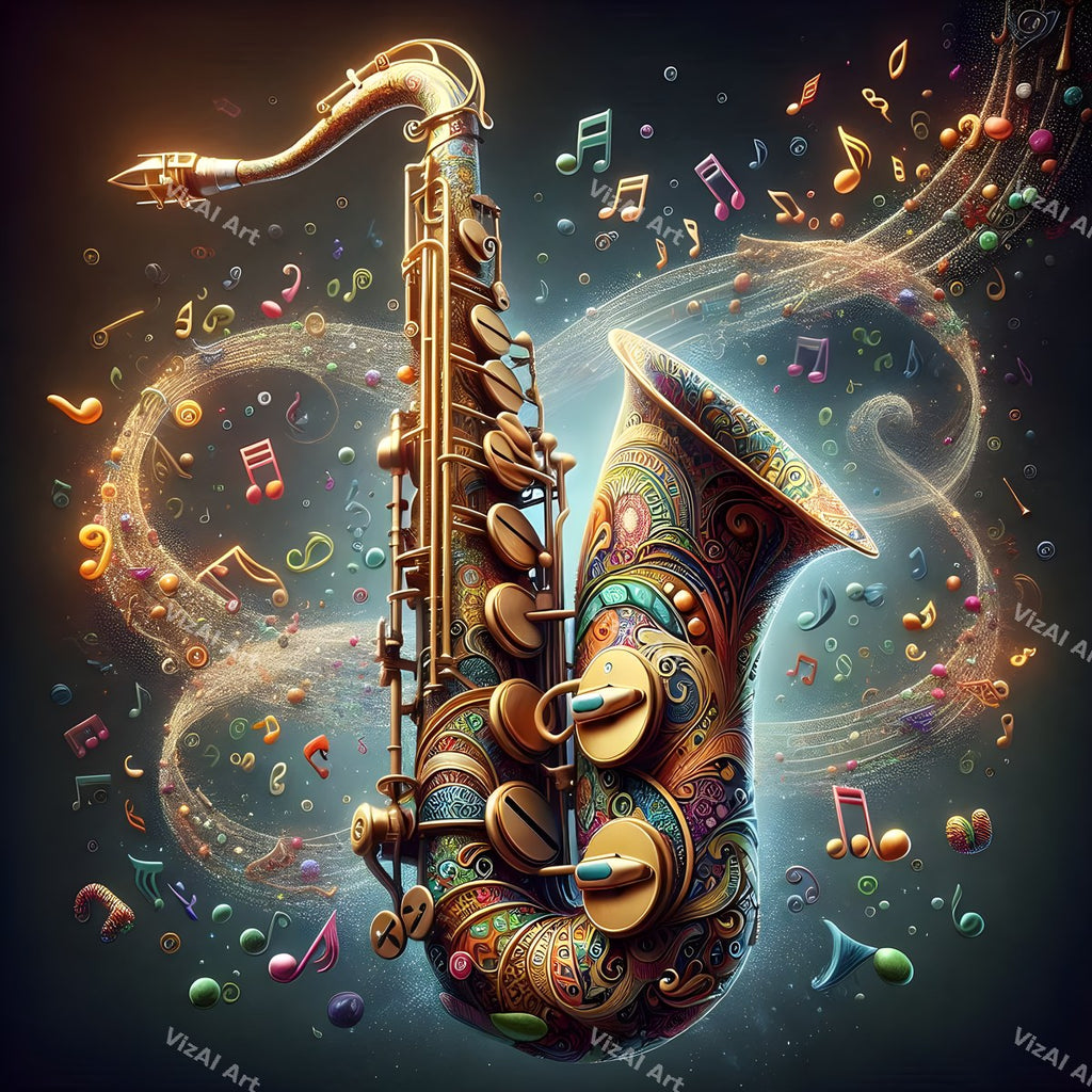 Ornate & Patterned Saxophone Art — print 12