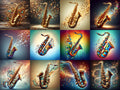 Ornate & Patterned Saxophone Art — 12 Printable Prints