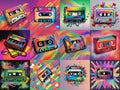 Retro Cassette Pop Art — 12 Printable Prints