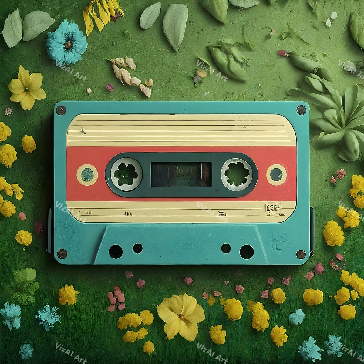 Cassette Flowers & Nature Art — print 1
