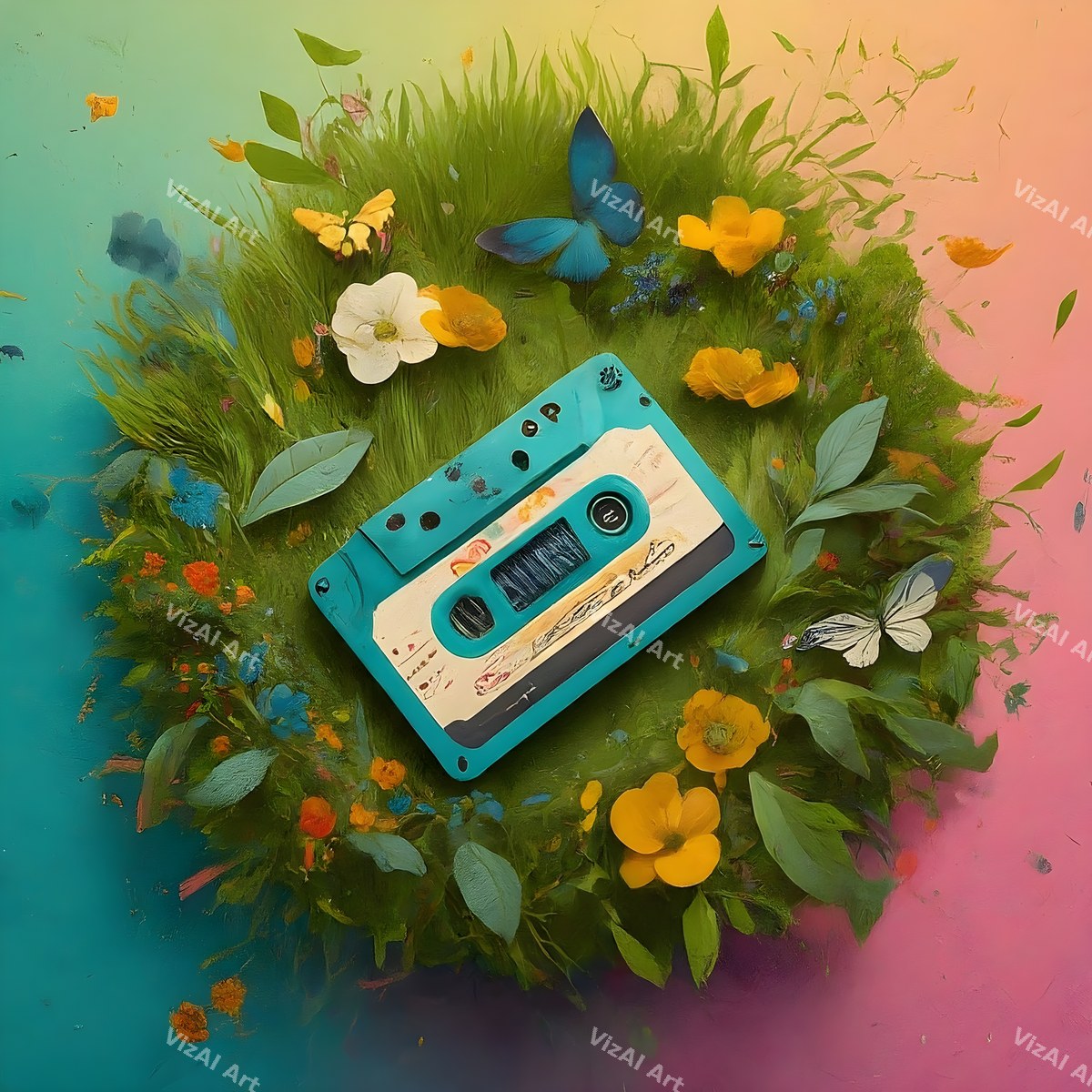 Cassette Flowers & Nature Art — print 2