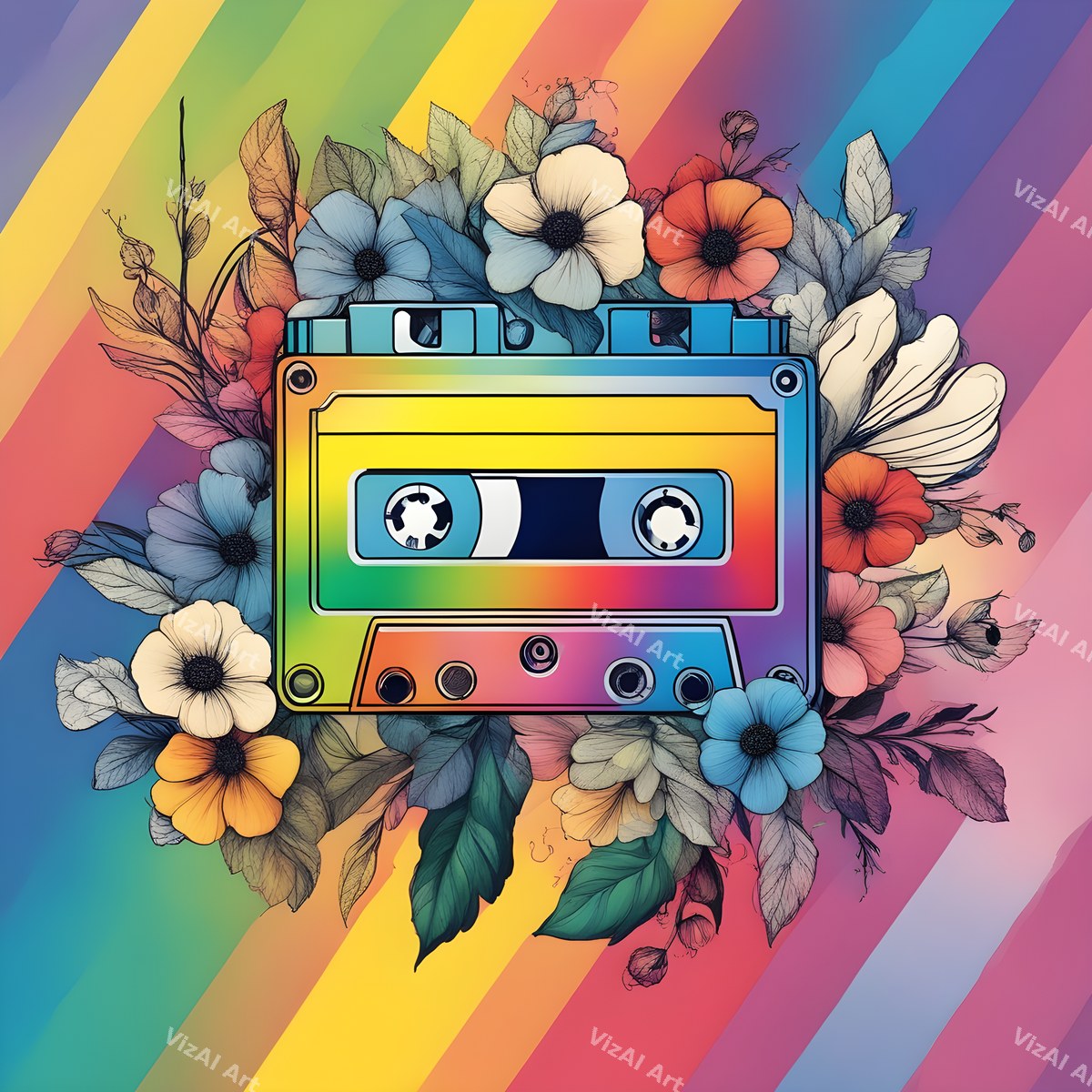 Cassette Flowers & Nature Art — print 6