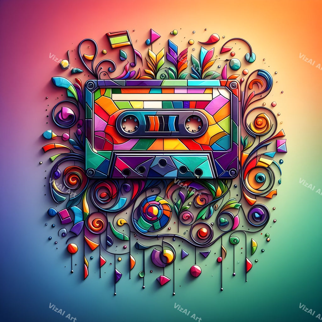 Crystal & Stained Glass Cassette Art — print 1