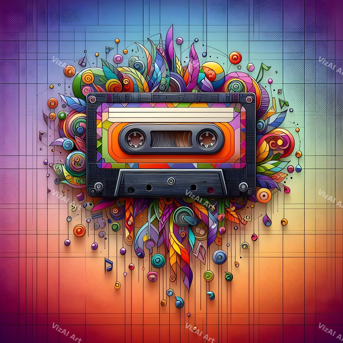 Crystal & Stained Glass Cassette Art — print 2