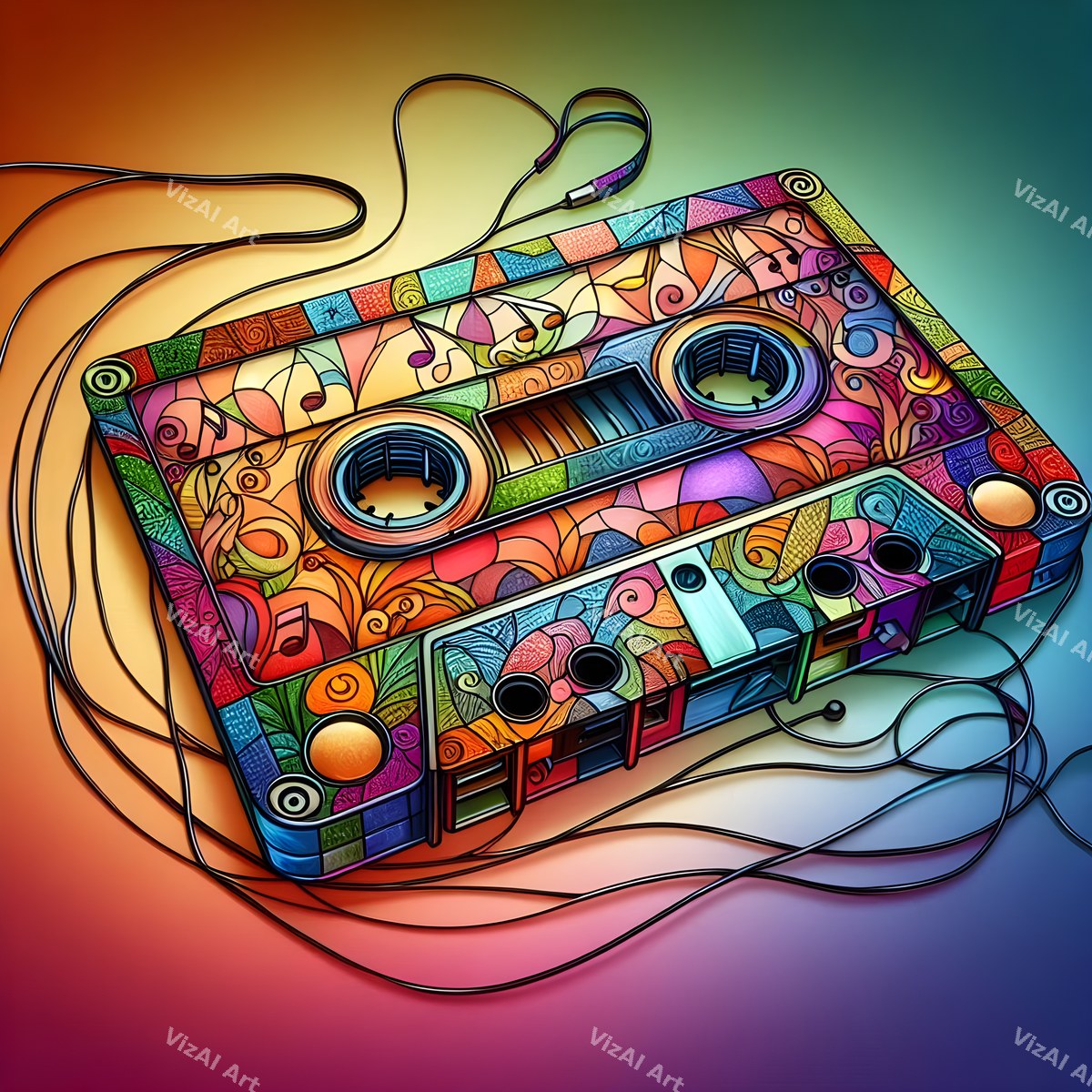 Crystal & Stained Glass Cassette Art — print 3