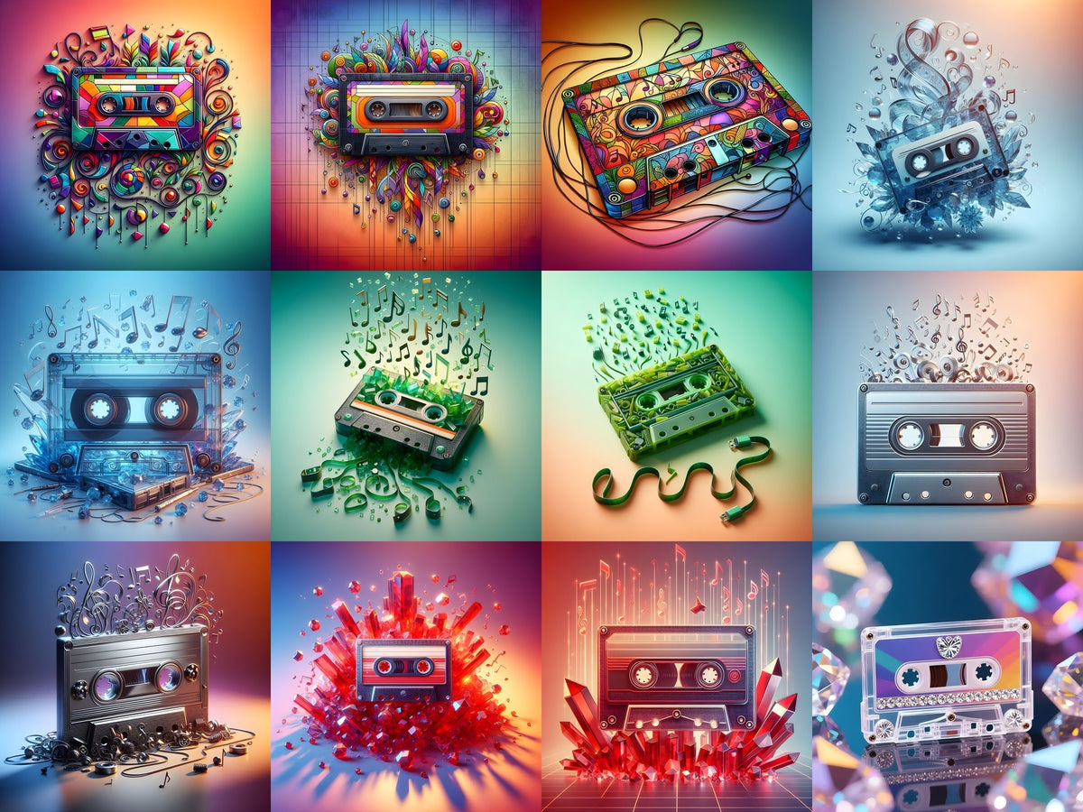 Crystal & Stained Glass Cassette Art — Choose Your Print