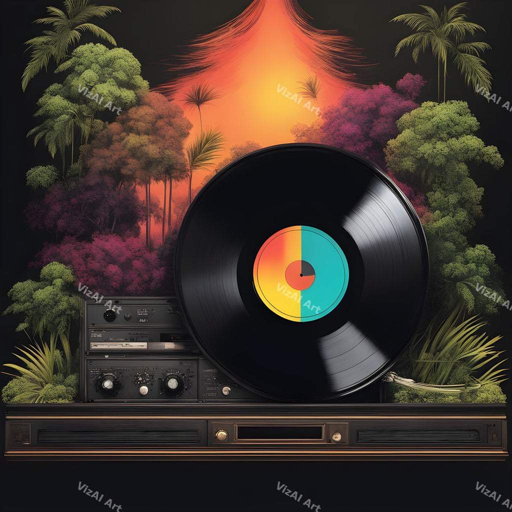 Vinyl & Botanicals Music Art — 12 Printable Prints — print 3