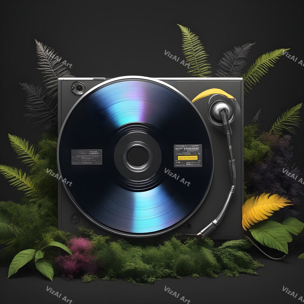 Vinyl & Botanicals Music Art — 12 Printable Prints — print 4