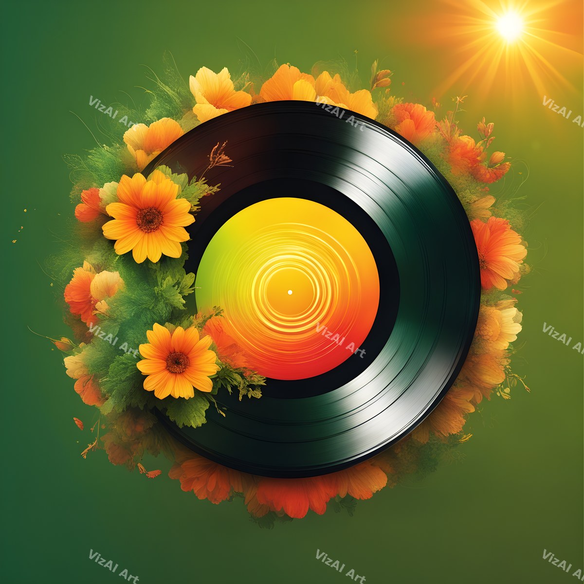 Vinyl & Botanicals Music Art — 12 Printable Prints — print 8