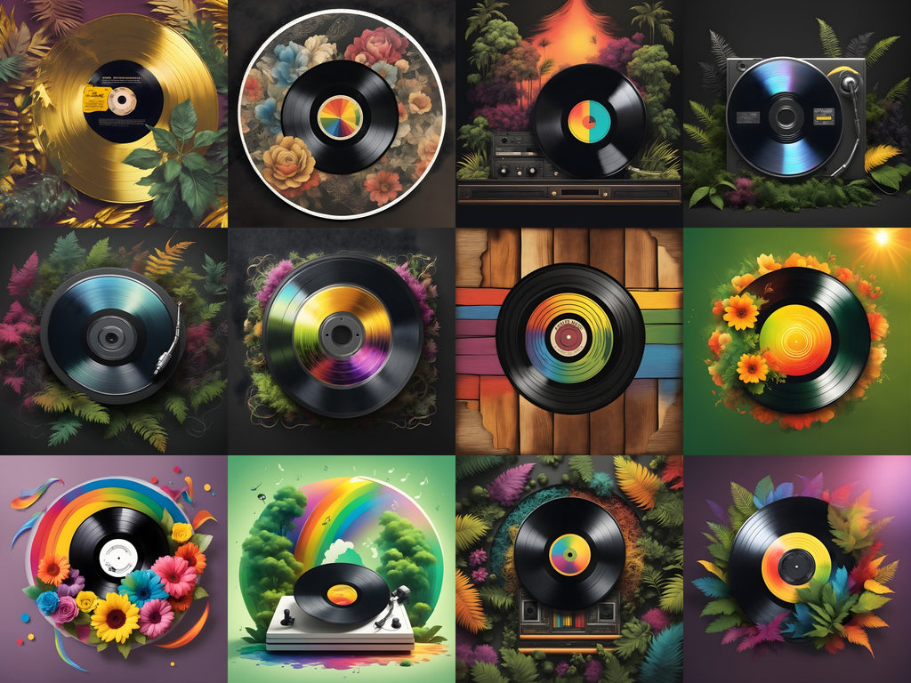 Vinyl & Botanicals Music Art — 12 Printable Prints — all 12 prints