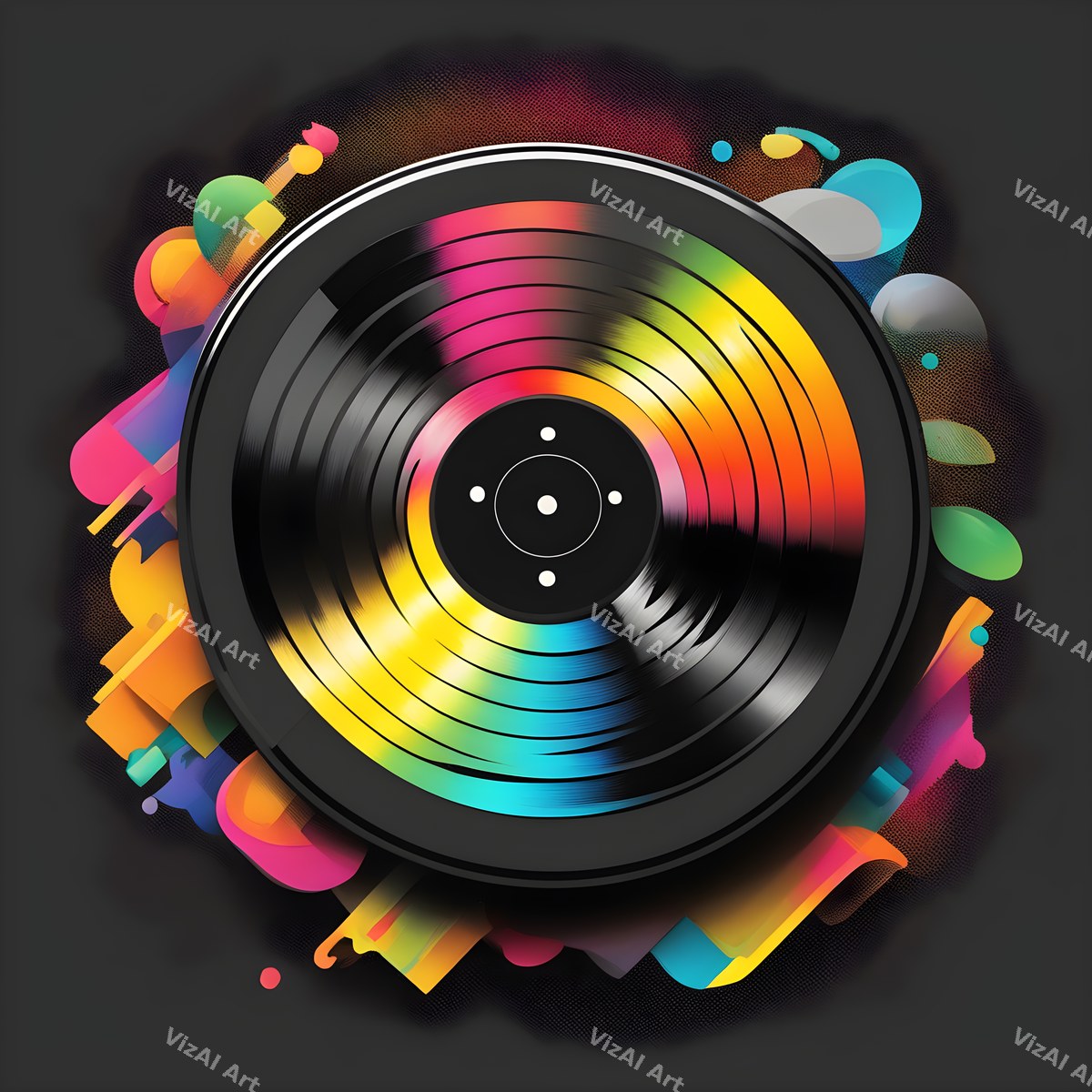 Neon Vinyl Music Art — 12 Printable Prints — print 1