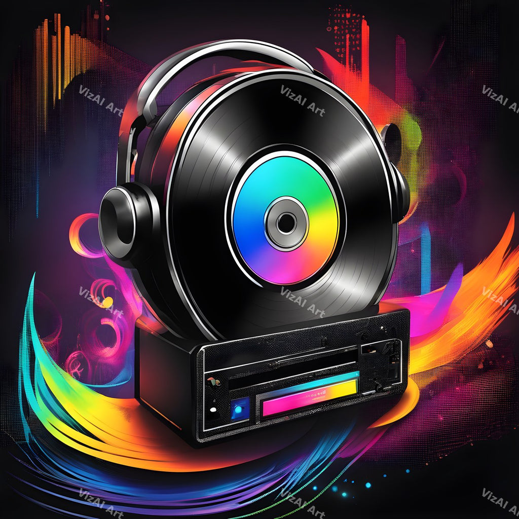 Neon Vinyl Music Art — 12 Printable Prints — print 2